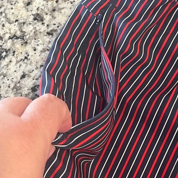 NWT Rhone 5.5" R&R Swim Trunks Mens S Goji Berry/Navy/White Stripe - Picture 3 of 10